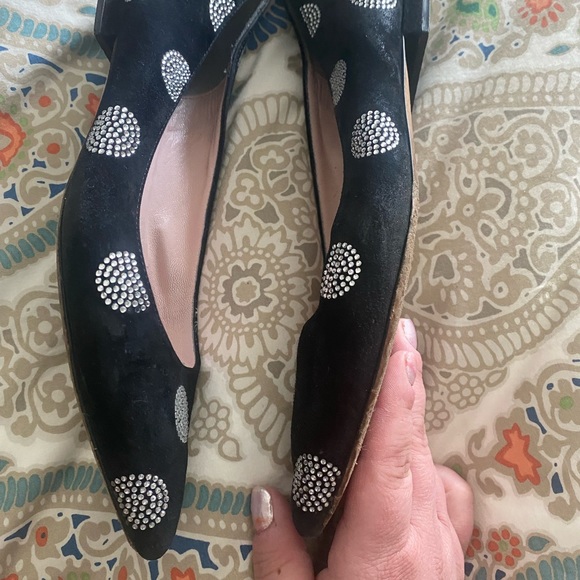 Kate Spade black and rhinestone suede flats - Picture 6 of 6